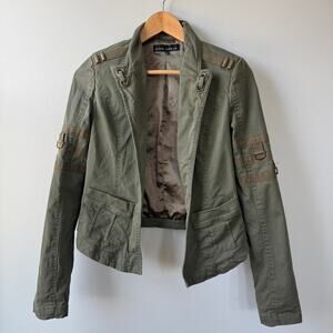 Affliction Black Premium Military Green Militia Western Bullet Jacket Blazer S